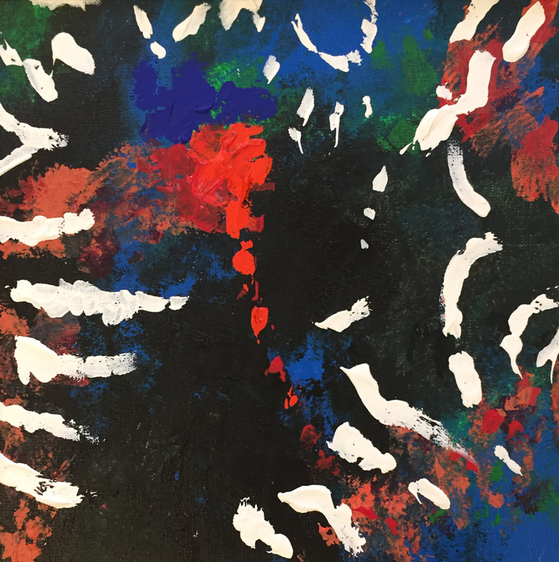 Evan Stuart Marshall, Tiger, Tiger, Burning Bright, 2015, acrylic on canvas, 12 in x 12 in. Sold.